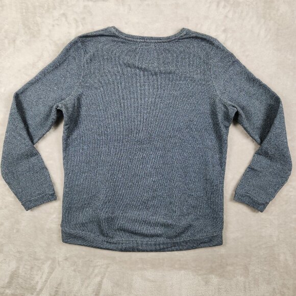 NEXT Sweatshirt Cotton Blend Blue Sequined Hearts Size M - Picture 2 of 8